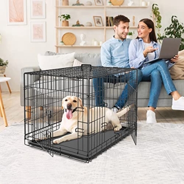 Durable Double Door Dog Crate for Large Dogs