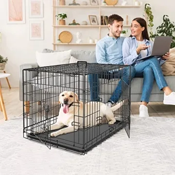 Durable Double Door Dog Crate for Large Dogs