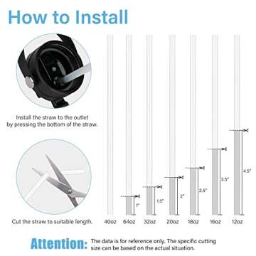 QIMUKKX Straw Lid for Hydro Flask Wide Mouth Bottle, Replacement Straw Lid with Dust Cover Fits Hydroflask Wide Mouth, Black