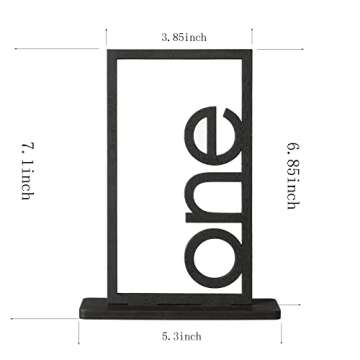 Elegant Black Wooden Wedding Table Numbers for Events
