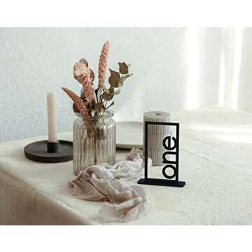 Elegant Black Wooden Wedding Table Numbers for Events