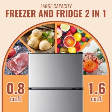 Compact DEMULLER Mini Fridge with Double Doors