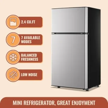Compact DEMULLER Mini Fridge with Double Doors