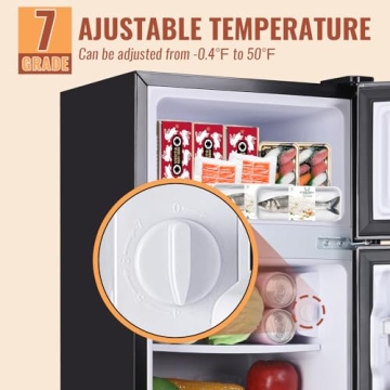 Compact DEMULLER Mini Fridge with Double Doors