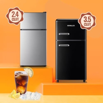 Compact DEMULLER Mini Fridge with Double Doors