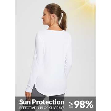 BALEAF Women's Sun Shirts UPF 50+ Long Sleeve Hiking Tops Lightweight Quick Dry UV Protection Outdoo...