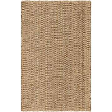 SAFAVIEH Natural Fiber Collection Area Rug - 5' x 8', Natural & Brown, Handmade Boho Farmhouse Fringe Jute, Ideal for High Traffic Areas in Living Room, Bedroom (NF183A)