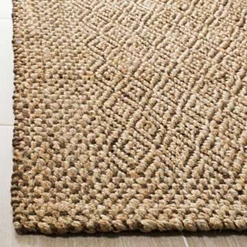 SAFAVIEH Natural Fiber Collection Area Rug - 5' x 8', Natural & Brown, Handmade Boho Farmhouse Fringe Jute, Ideal for High Traffic Areas in Living Room, Bedroom (NF183A)