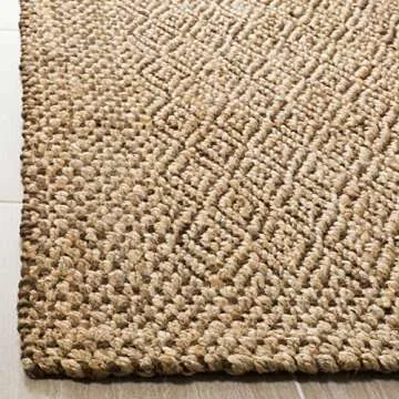 SAFAVIEH Natural Fiber Collection Area Rug - 5' x 8', Natural & Brown, Handmade Boho Farmhouse Fringe Jute, Ideal for High Traffic Areas in Living Room, Bedroom (NF183A)