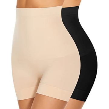 Womens Seamless Shaping Boyshorts - High Waisted Tummy Control Underwear