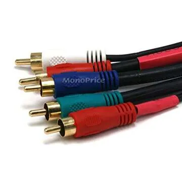 Monoprice 3ft 22AWG 5-RCA Component Video/Audio Coaxial Cable (RG-59/U) - Black