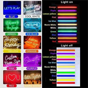 Custom Neon Signs, Neon Name Sign Customizable for Wall Decor, Personalized Neon Signs Larger LED Light up Sign Customizable for Bedroom Wall Decor, Neon Name Sign for Wedding Birthday Party Shop