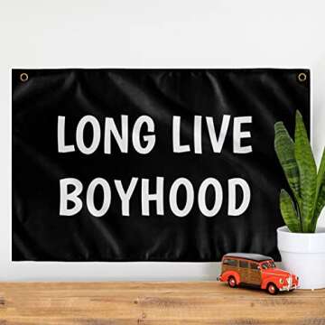 Long Live Boyhood Banner Natural - Wall Flag | Wall Art for Nursery | Modern Kids Room Decor | Kids ...