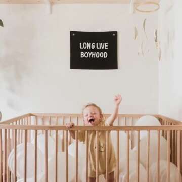 Long Live Boyhood Banner Kids Wall Art for Nursery
