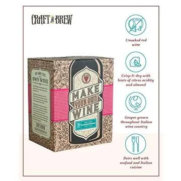 Craft A Brew Making Home Kit – Easy Brew Beginners with Ingredients and Supplies – Ultimate Wine Brewer Experience, 1 Gallon, Pinot Grigio