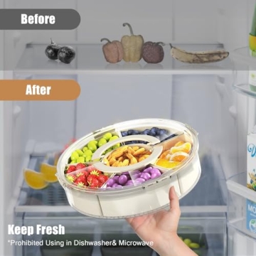 Divided Serving Tray with Lid and Handle - Snackle Box