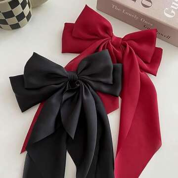 Elegant 3 Pcs Bow Ribbon Hair Clip Set for Women