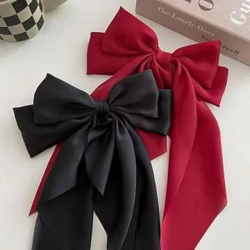 Elegant 3 Pcs Bow Ribbon Hair Clip Set for Women