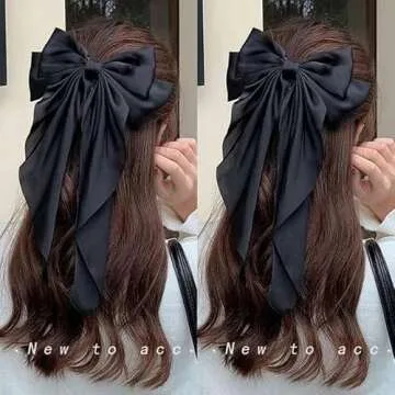 Elegant 3 Pcs Bow Ribbon Hair Clip Set for Women