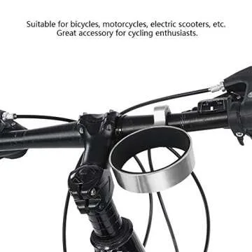 Handlebar Cup Holder Aluminum Alloy Water Bottle Holder Tea Coffee Cup Mount Clamp Cycling Accessory(White)