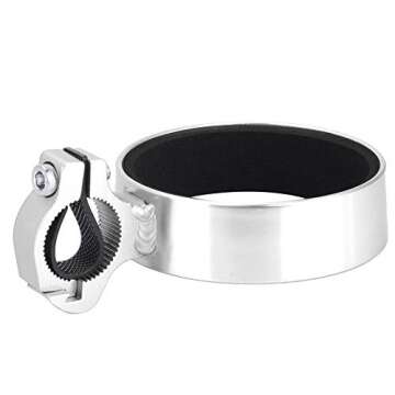 Handlebar Cup Holder Aluminum Alloy Water Bottle Holder Tea Coffee Cup Mount Clamp Cycling Accessory(White)