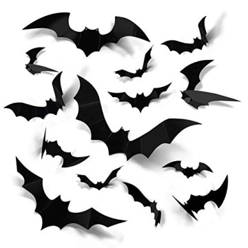 Coogam 60PCS 3D Bats Halloween Decor for Home