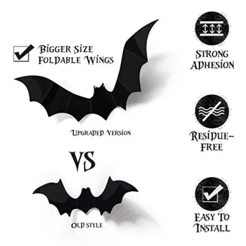 Coogam 60PCS 3D Bats Halloween Decor for Home