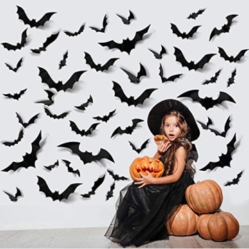 Coogam 60PCS 3D Bats Halloween Decor for Home