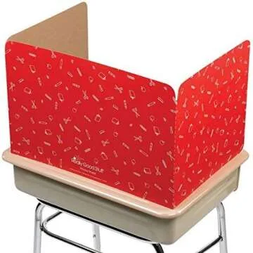 Really Good Stuff Large Privacy Shield, 3 Group Colors, Set of 12, Red, Green & Blue - Divider Boards For Student Desks, Testing Folders, Cardboard Panels, Classroom Essentials