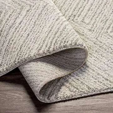 Hauteloom Horsley Living Room, Bedroom Area Rug - Bohemian Neutral Carpet - Modern Abstract Contemporary - High Pile - Beige, Gray - 4'3" x 5'11"