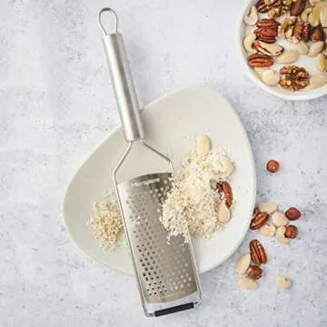 Microplane Professional Series Kitchen Grater Coarse for Cheese, Carrot, Ginger, Coconut, Nuts and Horseradish with Stainless Steel Blades - Made in USA