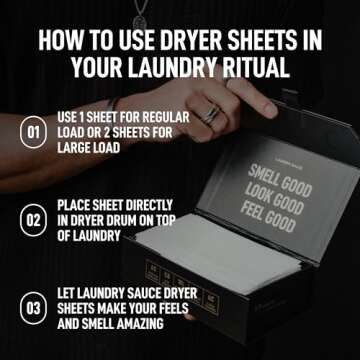 Laundry Sauce - Laundry Dryer Sheets (Australian Sandalwood), Luxury Fragrance, Contains Essential Oils, Softens Fabric, Removes Static Cling, Eco-Friendly Packaging, Travel Friendly, 69 Count