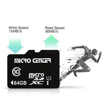 INLAND Micro Center 64GB Class 10 MicroSDXC Flash Memory Card with Adapter for Mobile Device Storage...