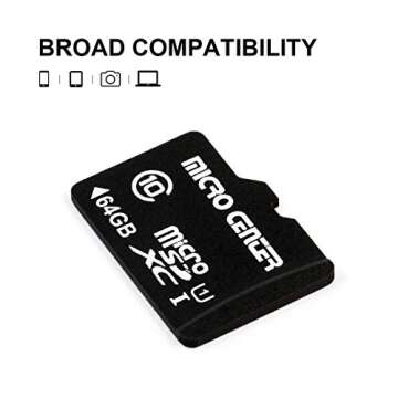 INLAND Micro Center 64GB Class 10 MicroSDXC Flash Memory Card with Adapter for Mobile Device Storage Phone, Tablet, Drone & Full HD Video Recording - 80MB/s UHS-I, C10, U1 (2 Pack)