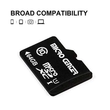 INLAND Micro Center 64GB Class 10 MicroSDXC Flash Memory Card with Adapter for Mobile Device Storage Phone, Tablet, Drone & Full HD Video Recording - 80MB/s UHS-I, C10, U1 (2 Pack)
