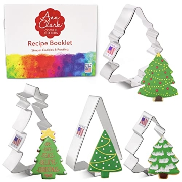 Ann Clark's 4-Pc Holiday Tree Cookie Cutters Set - Made in USA