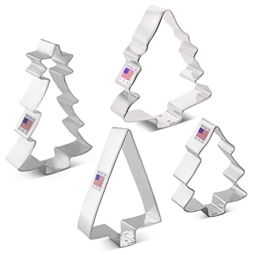Ann Clark Holiday Tree Cookie Cutters 4-Pc Set USA Made