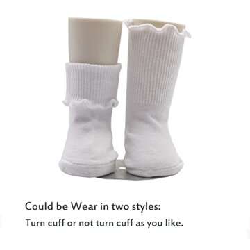 Xiyadun 6 Pairs Infant Toddler Baby Girls Low Cut Ruffle Dress Cotton Socks(6-12 Months)