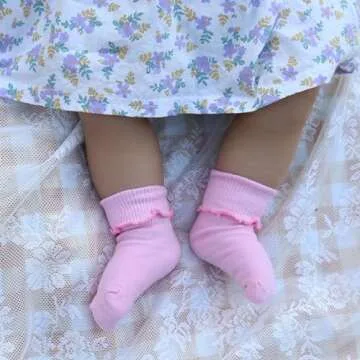 Xiyadun 6 Pairs Infant Toddler Baby Girls Low Cut Ruffle Dress Cotton Socks(6-12 Months)