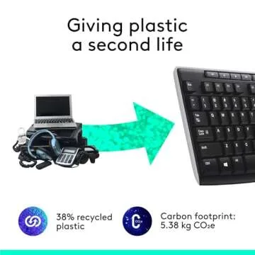 Logitech K270 Wireless Keyboard for Windows, 2.4 GHz Wireless, Full-Size, Number Pad, 8 Multimedia Keys, 2-Year Battery Life, Compatible with PC, Laptop, Black