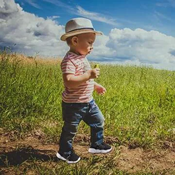 Baby Walking Shoes First Walker Toddler Infant Little Girls Boys Slip-On Wide Chubby Feet Summer Non-Slip Soft Rubber Sole Cute Crib Knit Socks Sneakers Size 5 for 12-18 Months Crawling (Black, 5#21)