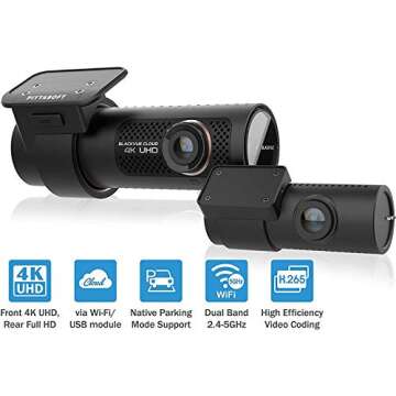 Blackvue DR900S-2CH with Power Magic Pro Hardwire Kit 2-Channel | 4K Dashcam | 16GB SD Card