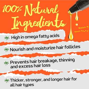 Tropic Isle Living Hair Gro Growth Oil 4oz | Organic Jamaican Black Castor Oil with Almond, Avocado & Jojoba Oils | Promotes Hair Growth | Prevents Breakage, Hair Loss, Shedding