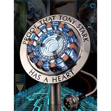 New Version 1:1 Iron Man Arc Reactor MK1,with LED Light, Tony Stark has a Heart Touch Sensitive, No ...