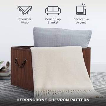 Herringbone Throw Blanket - Cozy Woven Soft Design