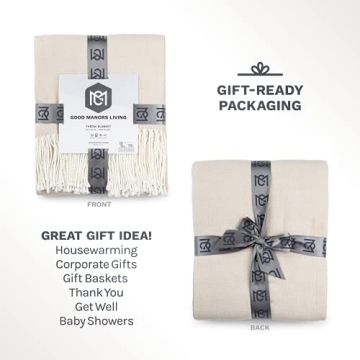 Herringbone Throw Blanket - Cozy Woven Soft Design