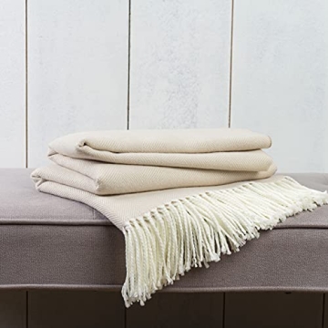 Herringbone Throw Blanket - Cozy Woven Soft Design