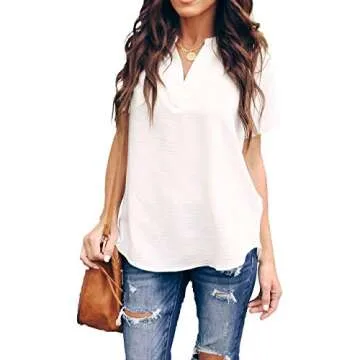Allimy Women Summer Tunic Chiffon Blouse for Stylish Days
