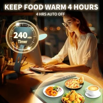 Portable Food Warming Mat with Adjustable Timing