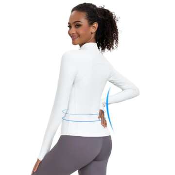 VUTRU Women's Workout Yoga Jacket Lightweight Athletic Jacket Slim Fit Full Zip Running Track Jacket...
